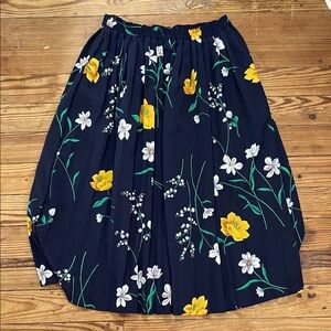 Alfred Dunner Floral Black Midi Skirt
